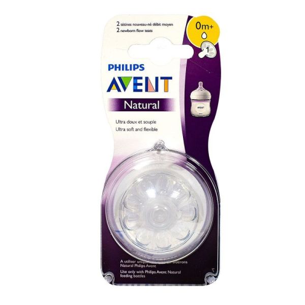 Avent Natural débit moyen 0m+ - 2 tétines