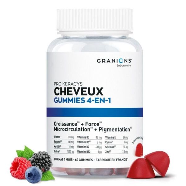 Gammes PRO KERACYS Cheveux Gummies 4-en-1 - 110mg