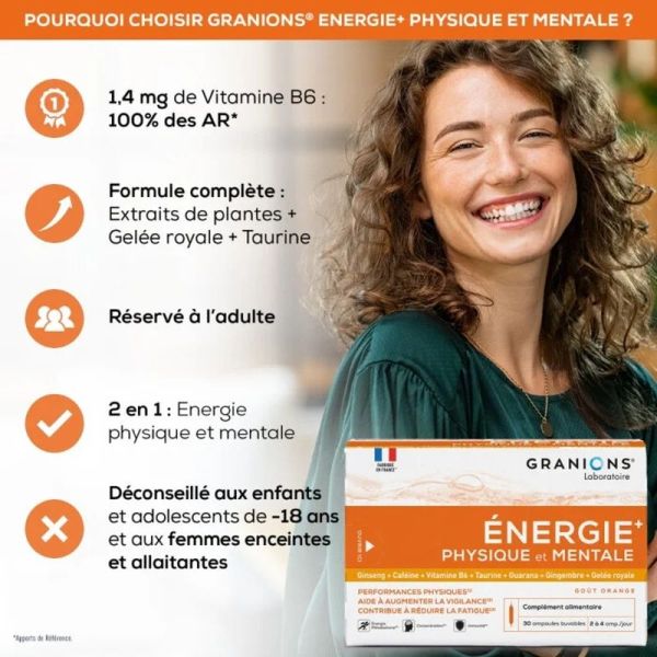 Énergie Physique et Mentale - 30 ampoules