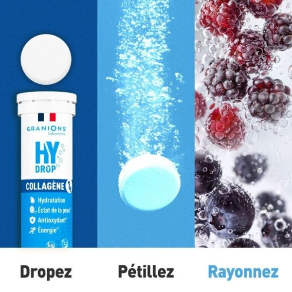 HYDROP Pastille hydratation Électrolytes au Collagène - framboise-cassis