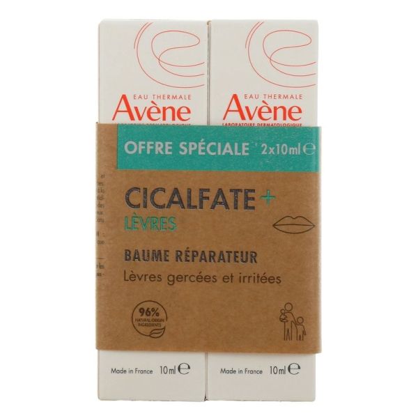 -Baume Réparateur Duo - Lèvres Gercées et Irritées CICALFATE + - 2 x 10 ml