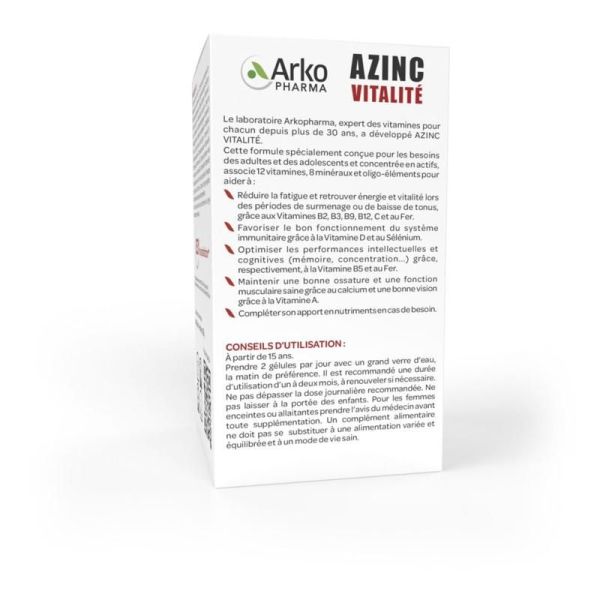 Azinc® Vitalité Gélules - 60 gélules