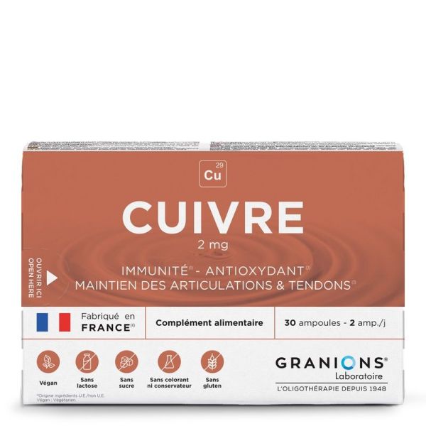 Cuivre 2 mg - 30 ampoules buvables