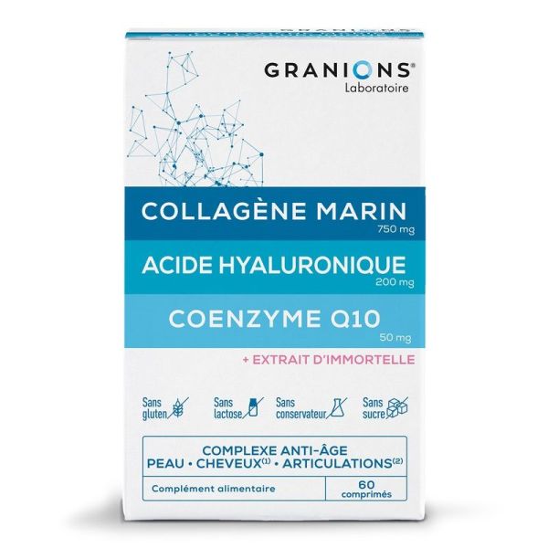 Complexe Collagène Acide Hyaluronique Coenzyme Q10 - 60 Comprimés