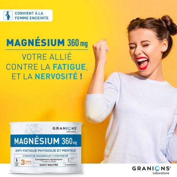 Citrate de Magnésium en poudre - 360 mg
