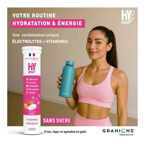 Hydrop Hydratation Électrolytes - Fraise - 20 comprimés