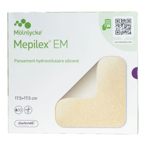 EM pansement hydrocellulaire - 17,5 cm x 17,5 cm, 10 unités