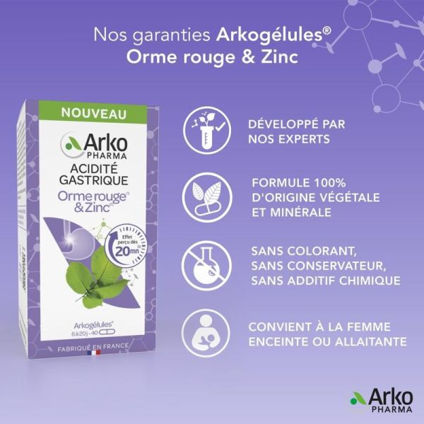 Arkogélules Orme rouge et Zinc - 40 gélules
