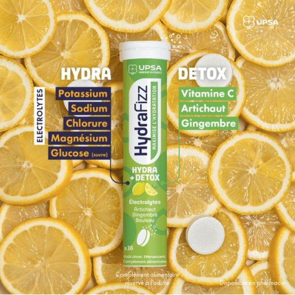 Hydrafizz Detox - 16 comprimés effervescents