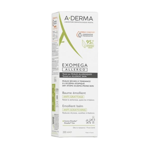 EXOMEGA ALLERGO Baume émollient anti-grattage Cosmétique Stérile - 200ml