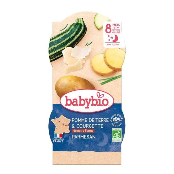 Menus Du Soir Pomme de terre & Courgette de notre Ferme Parmesan - Bols 2x200g