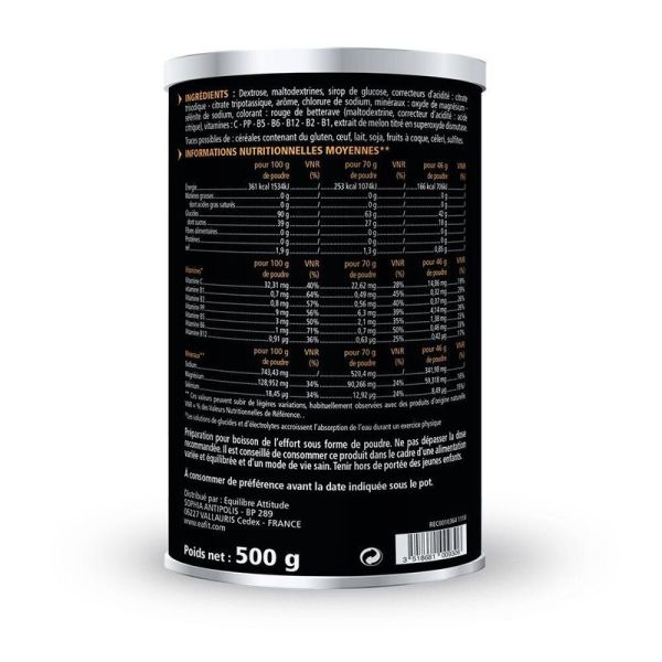 Énergie Poudre Boisson Énergétique 3H Fruits Rouges - 500g