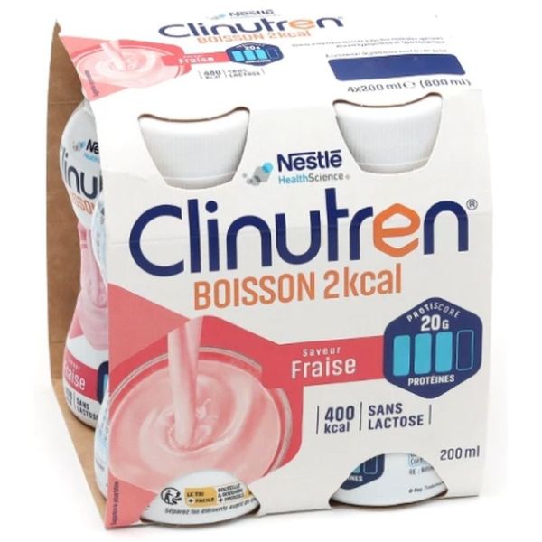 Clinutren HP/HC+ 2kcal saveur fraise - 200ml