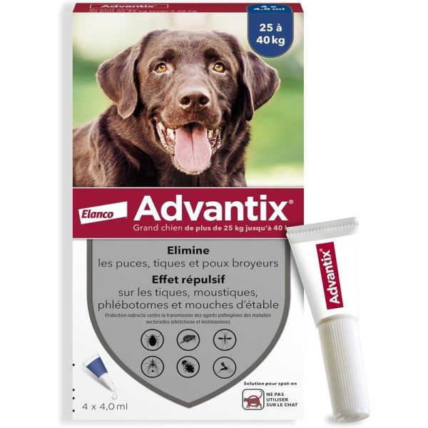 Advantix Grand Chien entre 25 et 40 kg - 4 x 4,0 ml