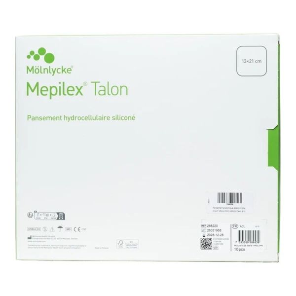 Mepilex Talon pansement hydrocellulaire - 13 cm x 21 cm, 10 pansements