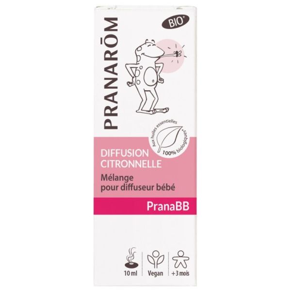 Pranarôm PranaBB Diffusion Citronnelle Mélange pour Diffuseur Bébé Bio - 10 ml