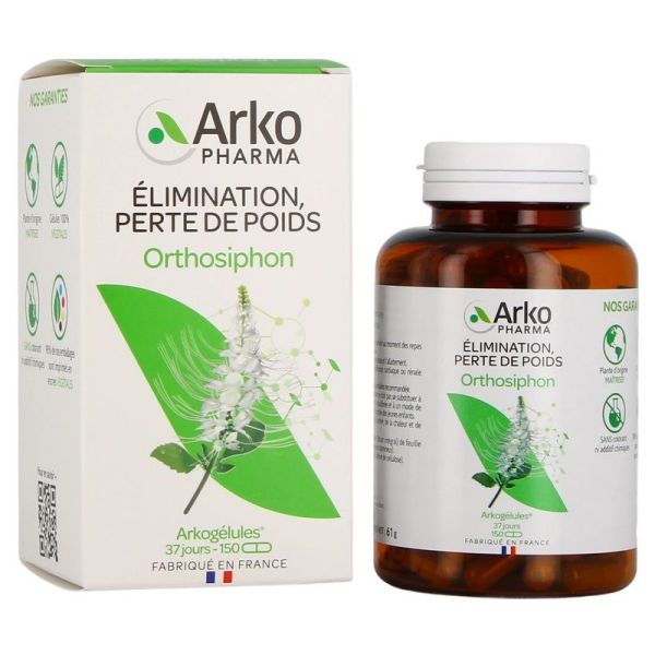 ARKOGÉLULES - Orthosiphon - Elimination et Perte de Poids - 150 gélules