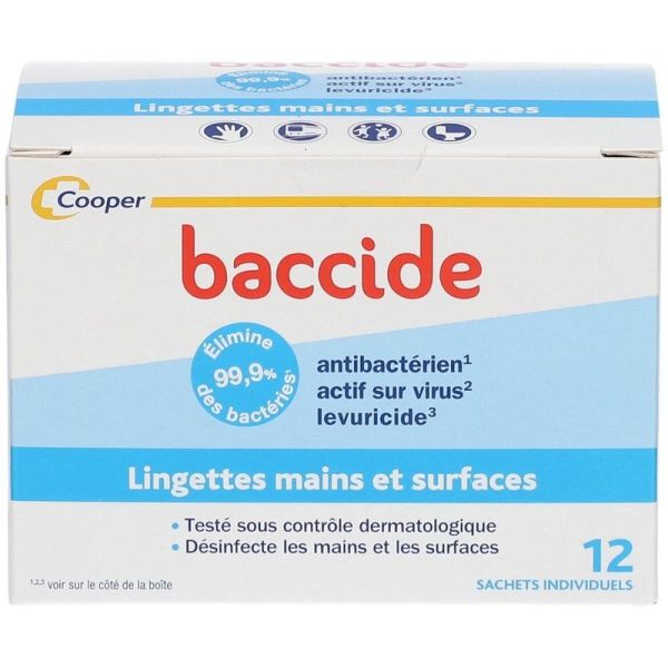 Lingettes Mains et Surfaces - 12 unités