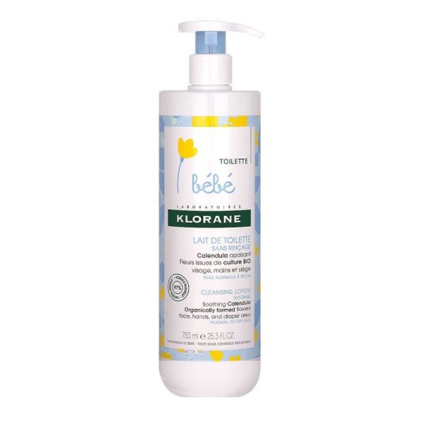 Klorane Bébé Lait de Toilette sans Rinçage - 750 ml