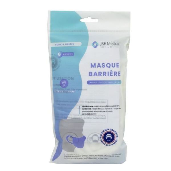 Masque Barrière Lavable - 6 unités