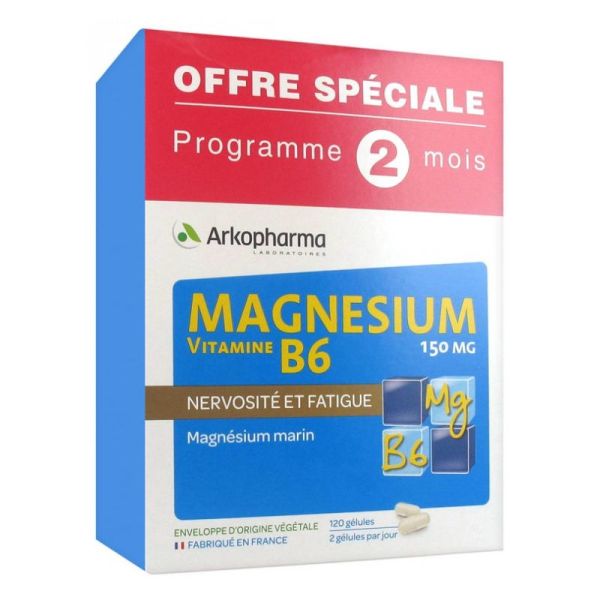 Arkopharma Magnésium Vitamine B6 150 mg - 120 Gélules