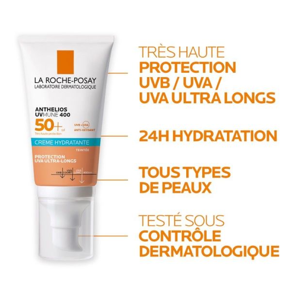 Anthelios Crème Solaire Hydratante Teintée - 50ml