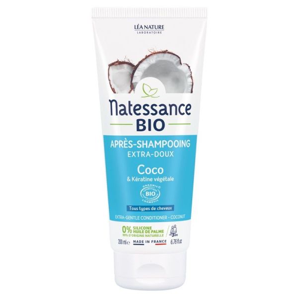 Après-Shampoing Extra-Doux Coco Bio et Kératine Végétale - 200ml