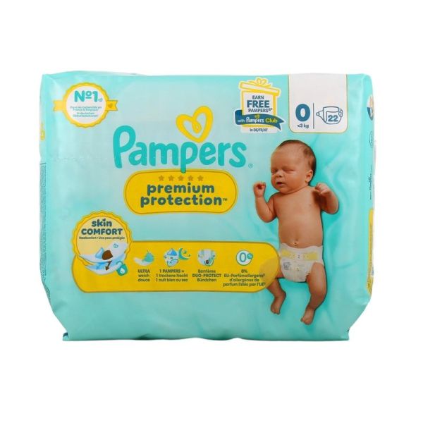 Premium Protection Skin Comfort Taille 0 (3 kg et -) - 22 couches