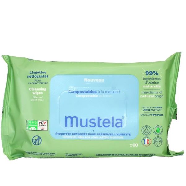 Lingettes Nettoyantes Compostables - 60 unités