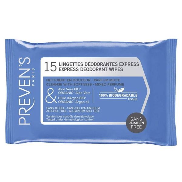 Lingettes Déodorantes - 15 lingettes