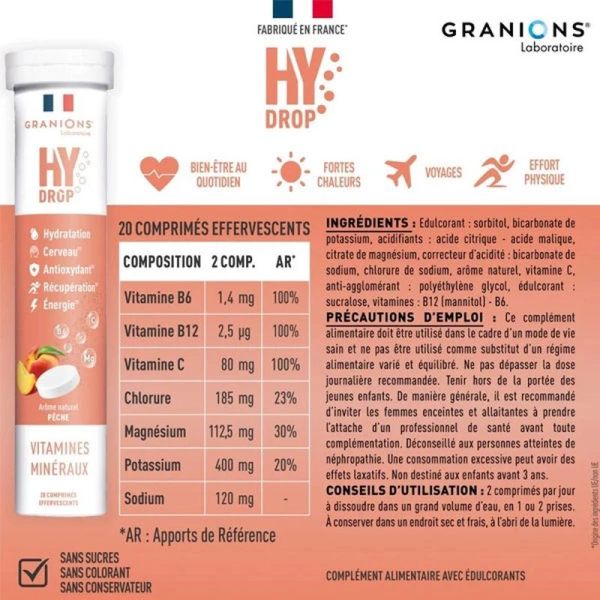 Hydrop Hydratation Électrolytes - Fraise - 20 comprimés