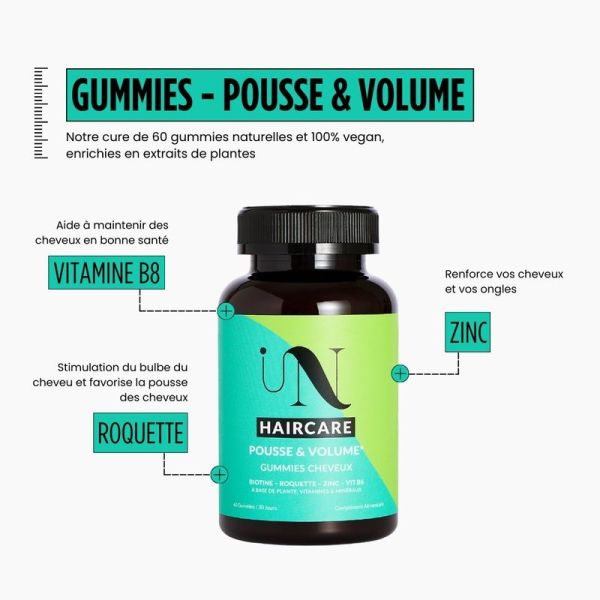 Cure pousse de cheveux - 60 gummies