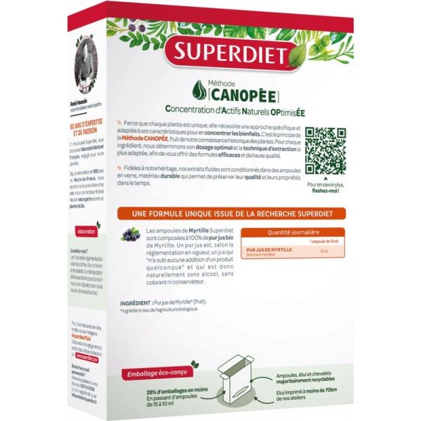 Pur jus de Myrtille Bio - 20 ampoules