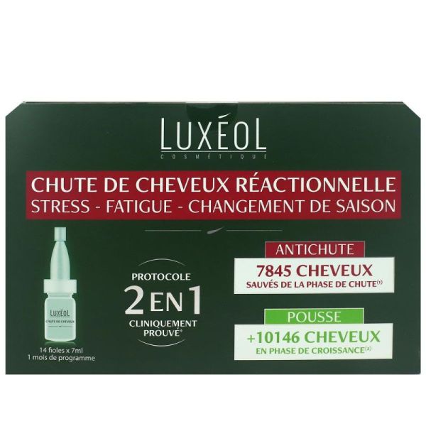 Luxéol Chute de cheveux réactionnelle 2 en 1 lotion - 14 fioles