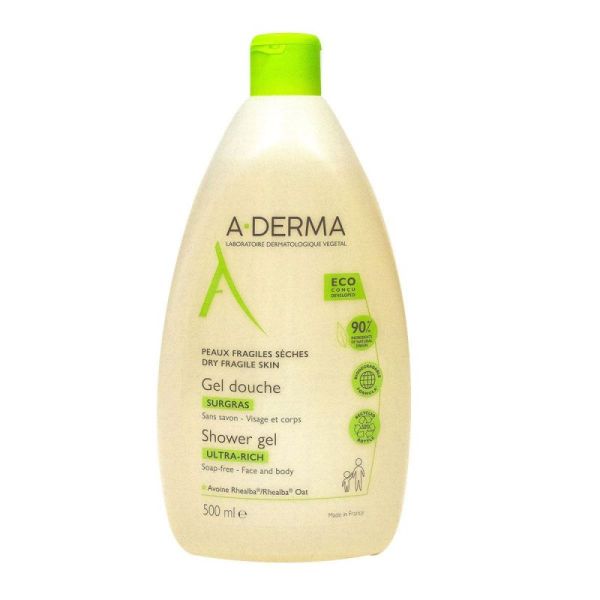 A-DERMA Gel Douche Surgras - 500 ml