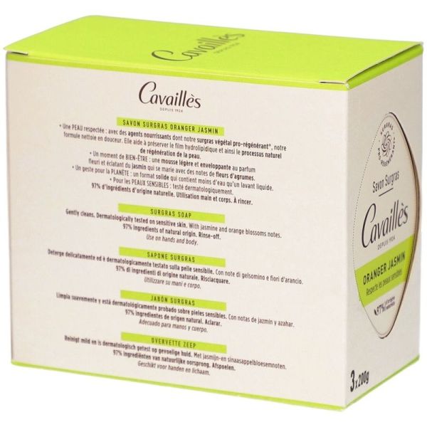 Savon Surgras Oranger Jasmin - 3 savons de 200 g