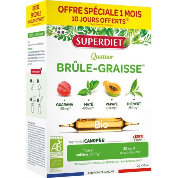 Quatuor Brûle-graisse Bio 20+ - 10 ampoules