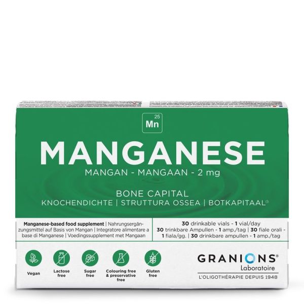 Manganèse 2 mg - 30 ampoules buvables
