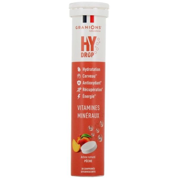 HYDROP - Hydratation Électrolytes Pêche - 20 comprimés