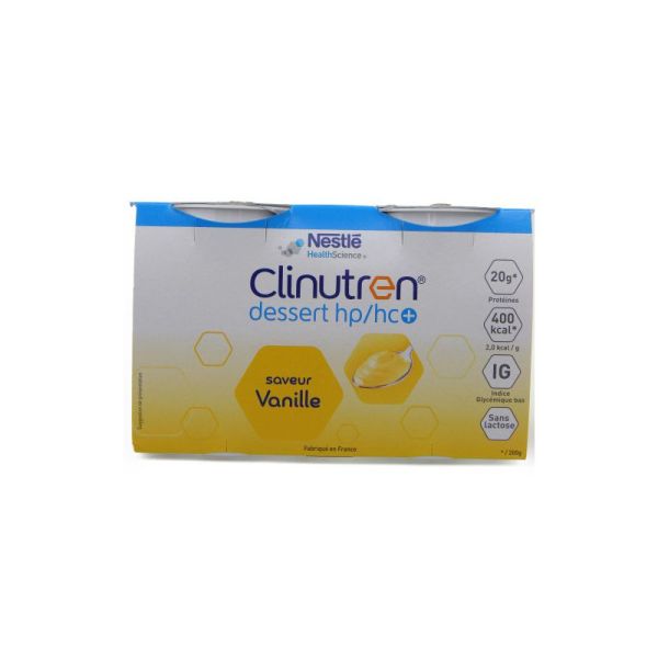 Clinutren Dessert HP/HC+ saveur vanille - 4x200g