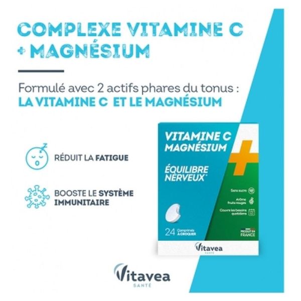 Vitamine C + Magnésium - 24comprimés