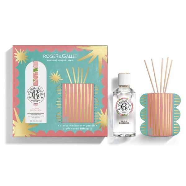 -Coffret Noël Diffuseur + Eau Parfumée - Fleur de Figuier - Eau Parfumée 100 ml, Diffuseur 25 ml