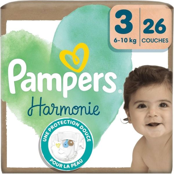 Couches Harmony - Taille 3, 26 unités