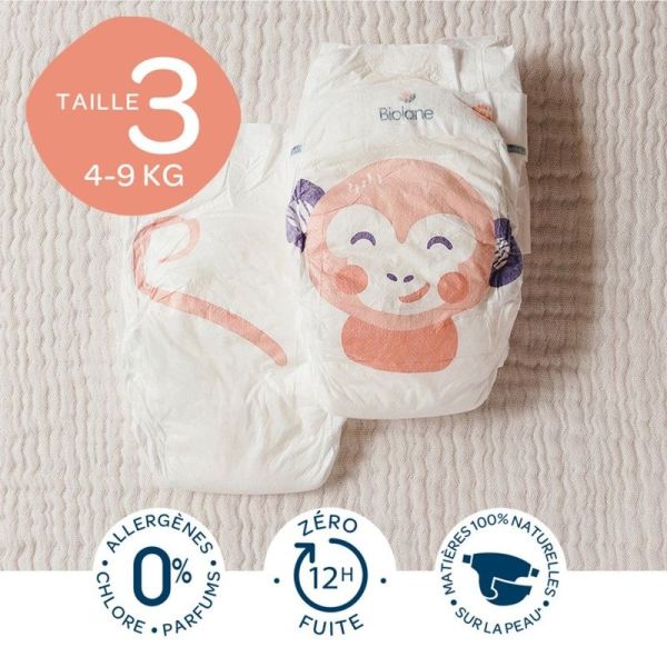 Couches écologiques - Taille 3 (4-9kg) - 52 unités