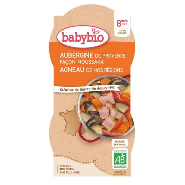 Menus Aubergines de Provence façon Moussaka Agneau de France - Bols 2x200g