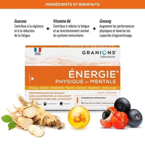 Énergie Physique et Mentale - 30 ampoules