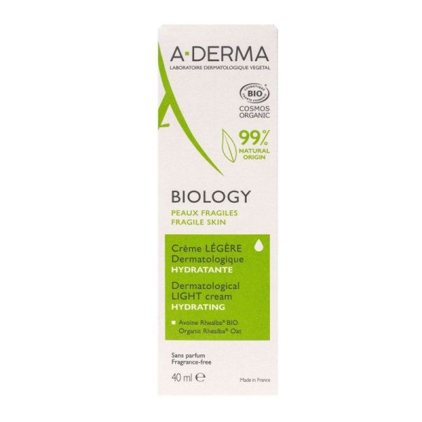 A-DERMA Biology crème légère dermatologique bio - 40ml