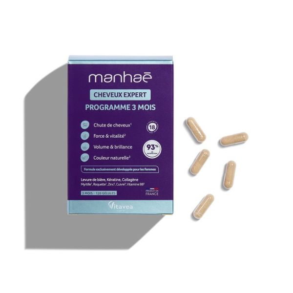 Manhaé Cheveux Expert 3 mois - 120 gélules