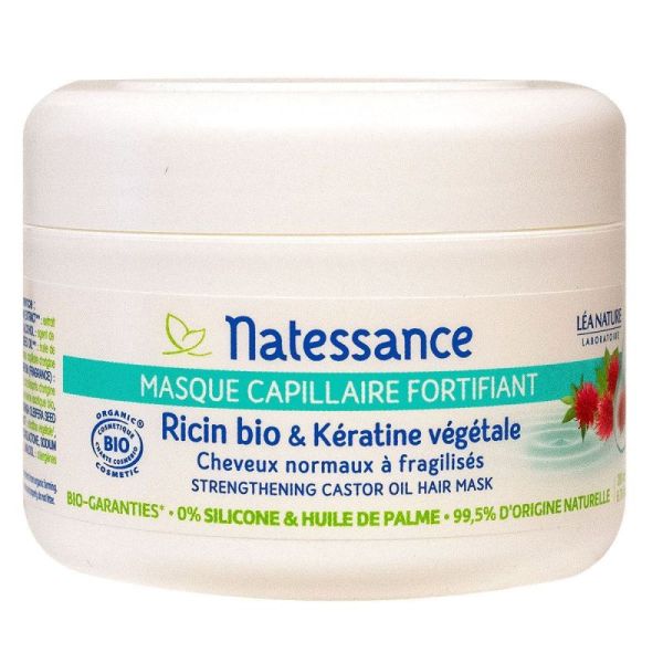 Natessance Masque Capillaire Fortifiant Ricin Bio & Kératine Végétale - 200ml