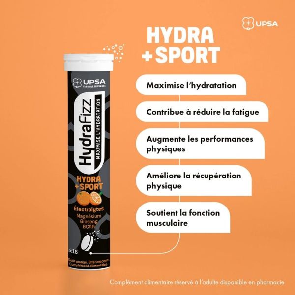 HydraFizz Hydra Sans Sucre goût citron - 16 comprimés effervescents